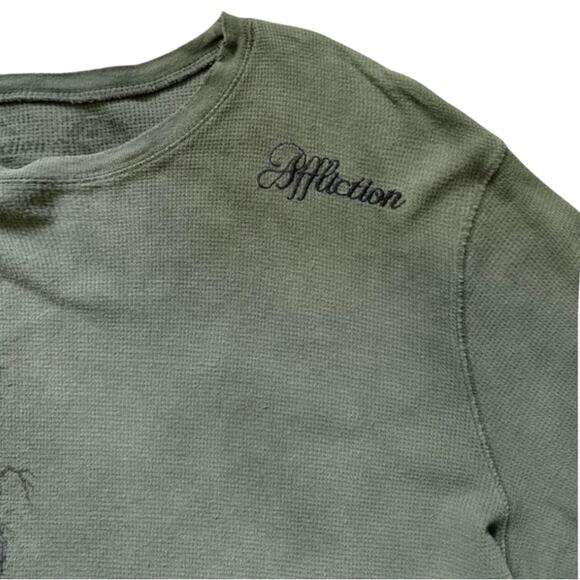 Affliction Green Long-Sleeve Top | Size 2XL - Picture 3 of 4